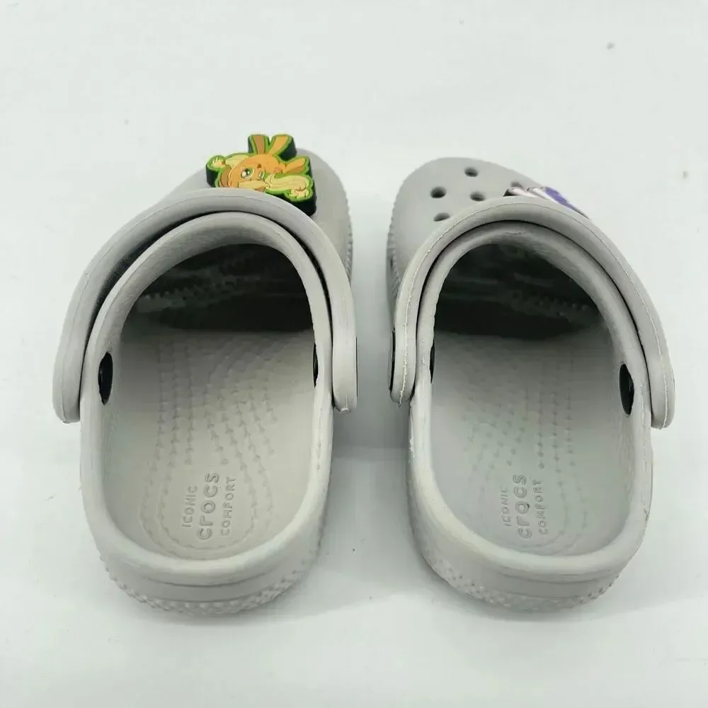 Crocs Toddler Classic Clog Gray C5 Slip On Sandals My Little Pony Jibbitz